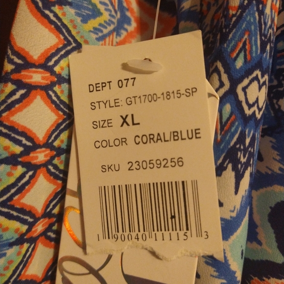 Almost Famous Coral and Blue XL Dress - Picture 10 of 16
